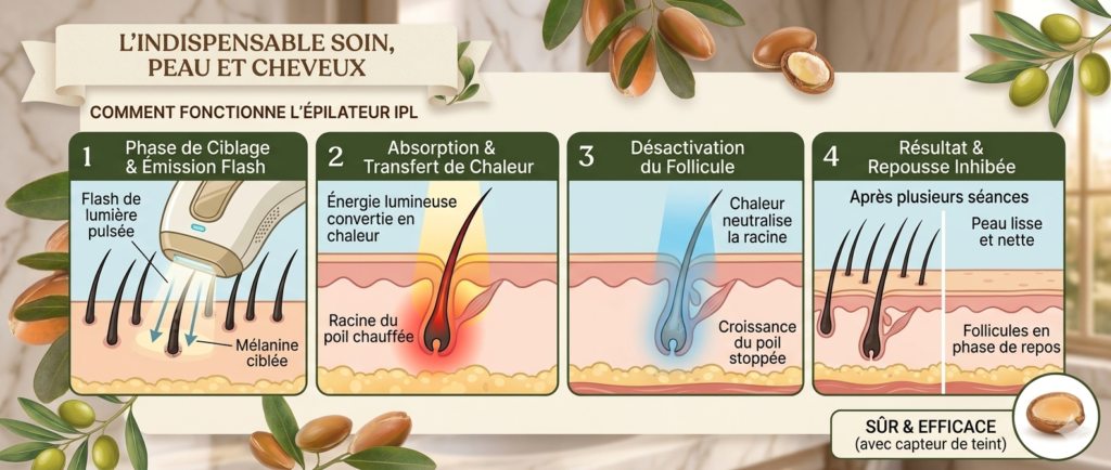 fonctionnement d'un épilateur à lumière pulsée