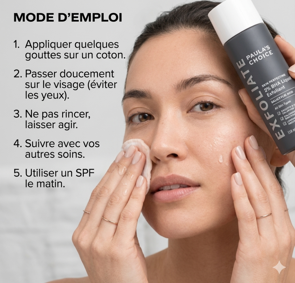 meilleurs soins exfoliants visage, paulas choice lotion exfoliante 2 pourcent bha nuit clubutil