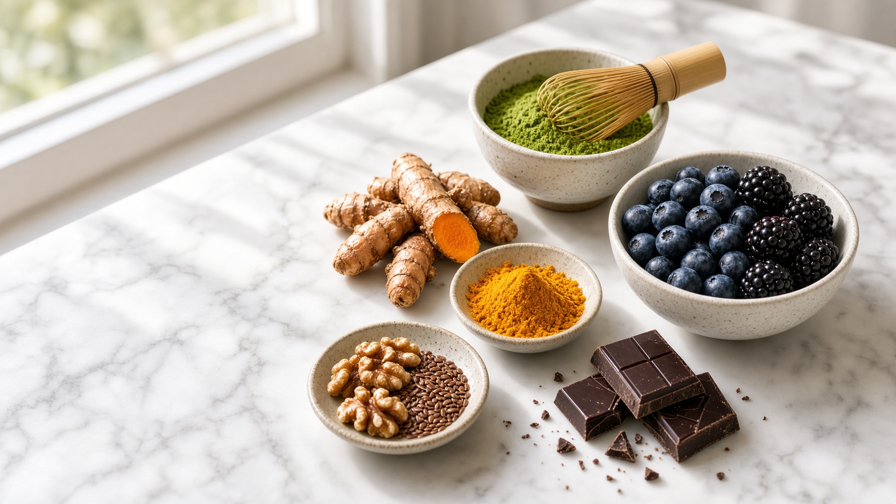 présentation de 5 des aliments antioxydants et activateurs 