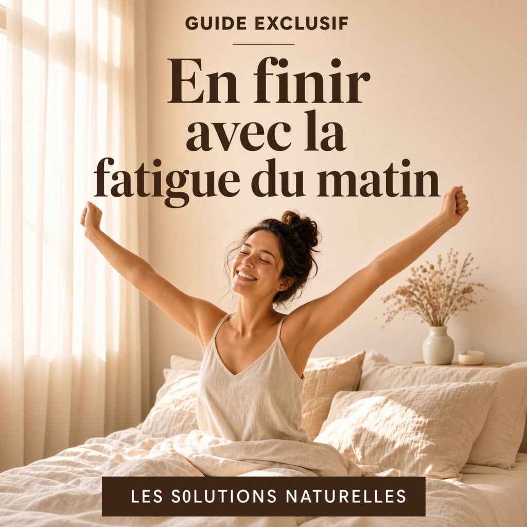 Femme se réveille assise dans un lit en pleine forme