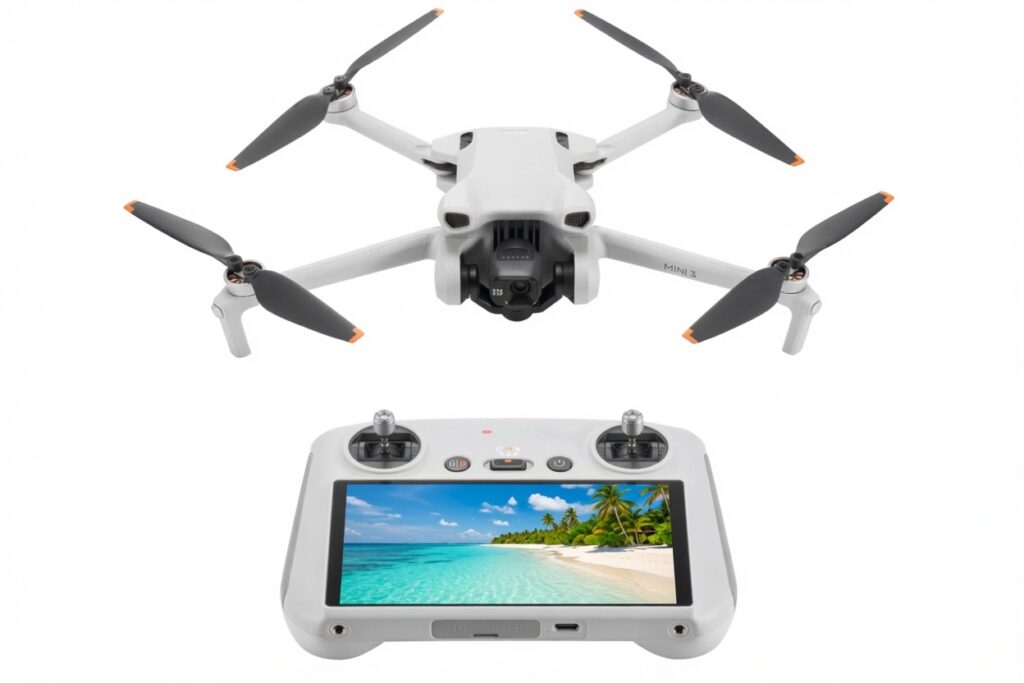 DJI Mini 3 avec radiocommande DJI RC écran intégré — drone débutant 4K HDR