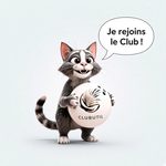 Mascotte chaton avec sa balle